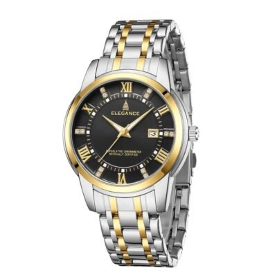 Analog Quartz Watch for Men with Round Dial