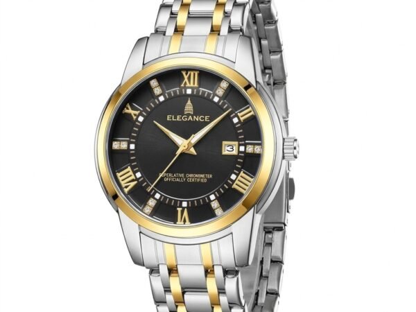 Analog Quartz Watch for Men with Round Dial